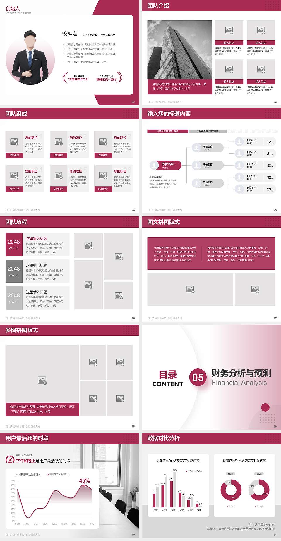 四川护理职业学院全国大学生创新创业大赛计划书PPT模板4:3格式幻灯片预览图4