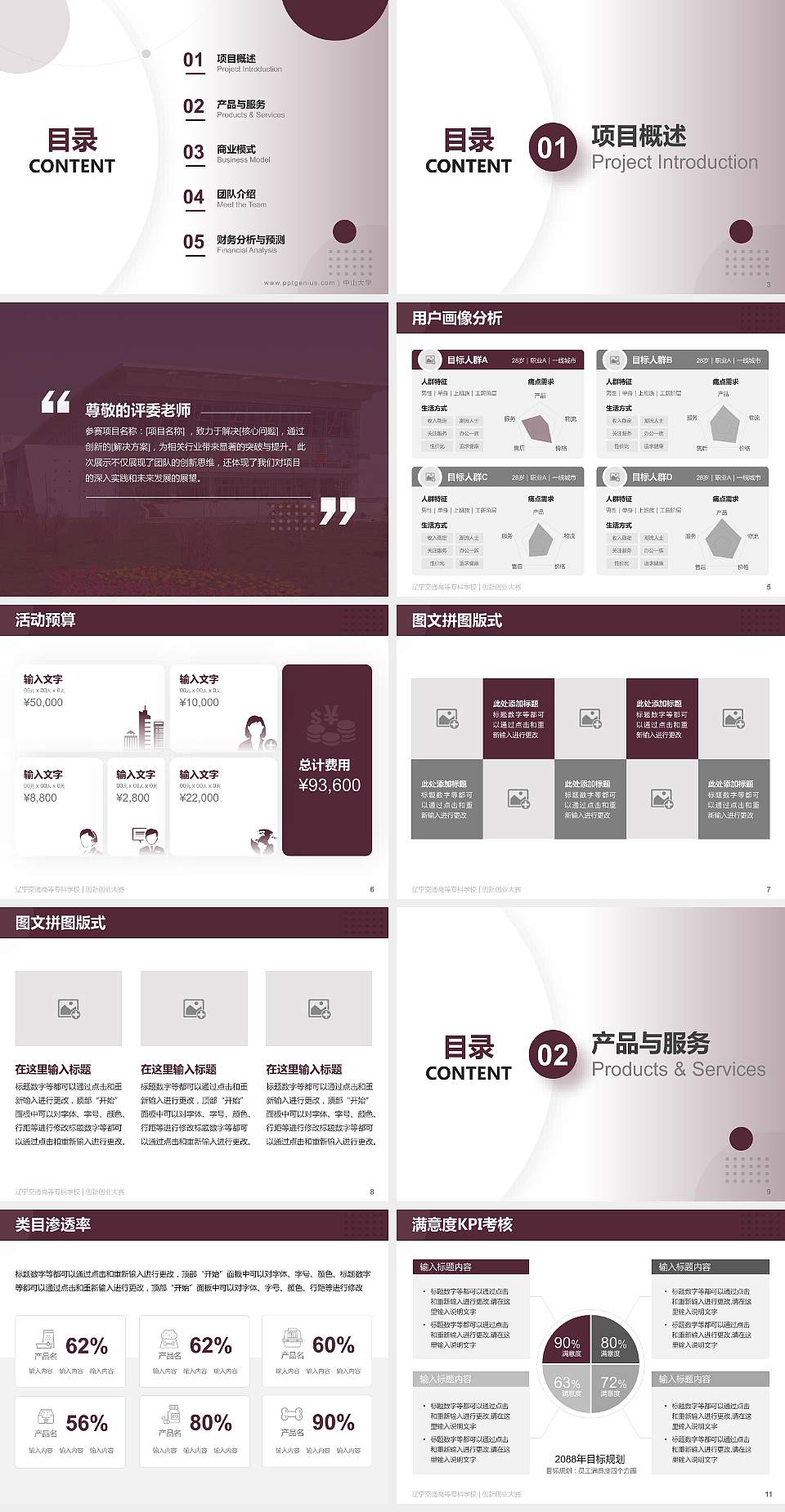 辽宁交通高等专科学校全国大学生创新创业大赛计划书PPT模板4:3格式幻灯片预览图2