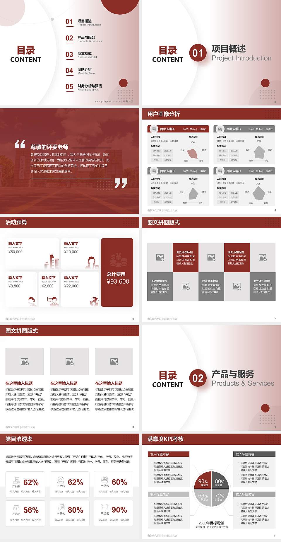 山东现代学院全国大学生创新创业大赛计划书PPT模板4:3格式幻灯片预览图2