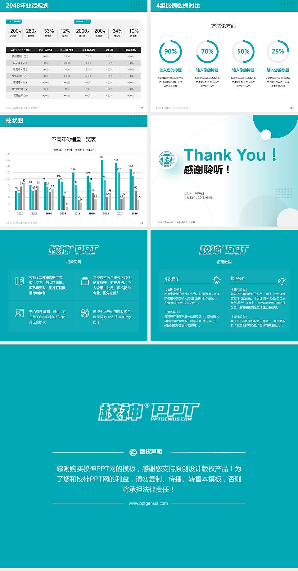 陕西工运学院全国大学生创新创业大赛计划书PPT模板4:3格式幻灯片预览图5