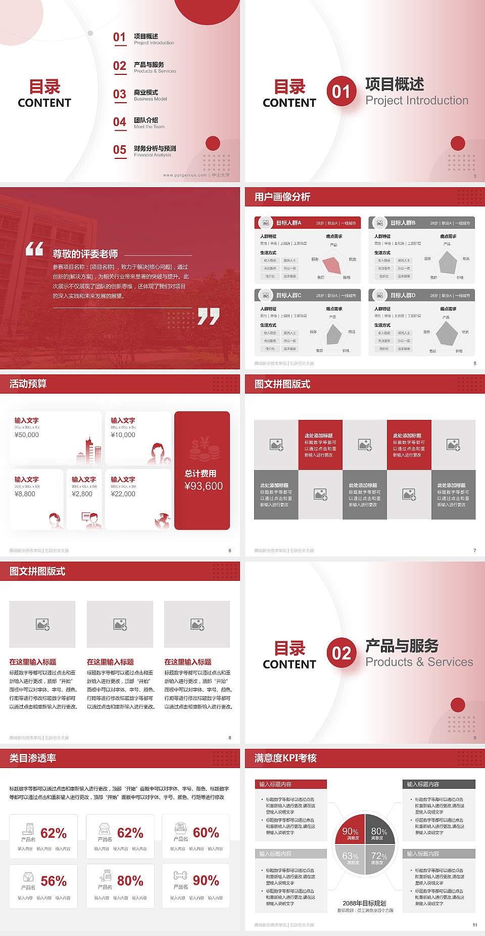 曲靖职业技术学院全国大学生创新创业大赛计划书PPT模板4:3格式幻灯片预览图2