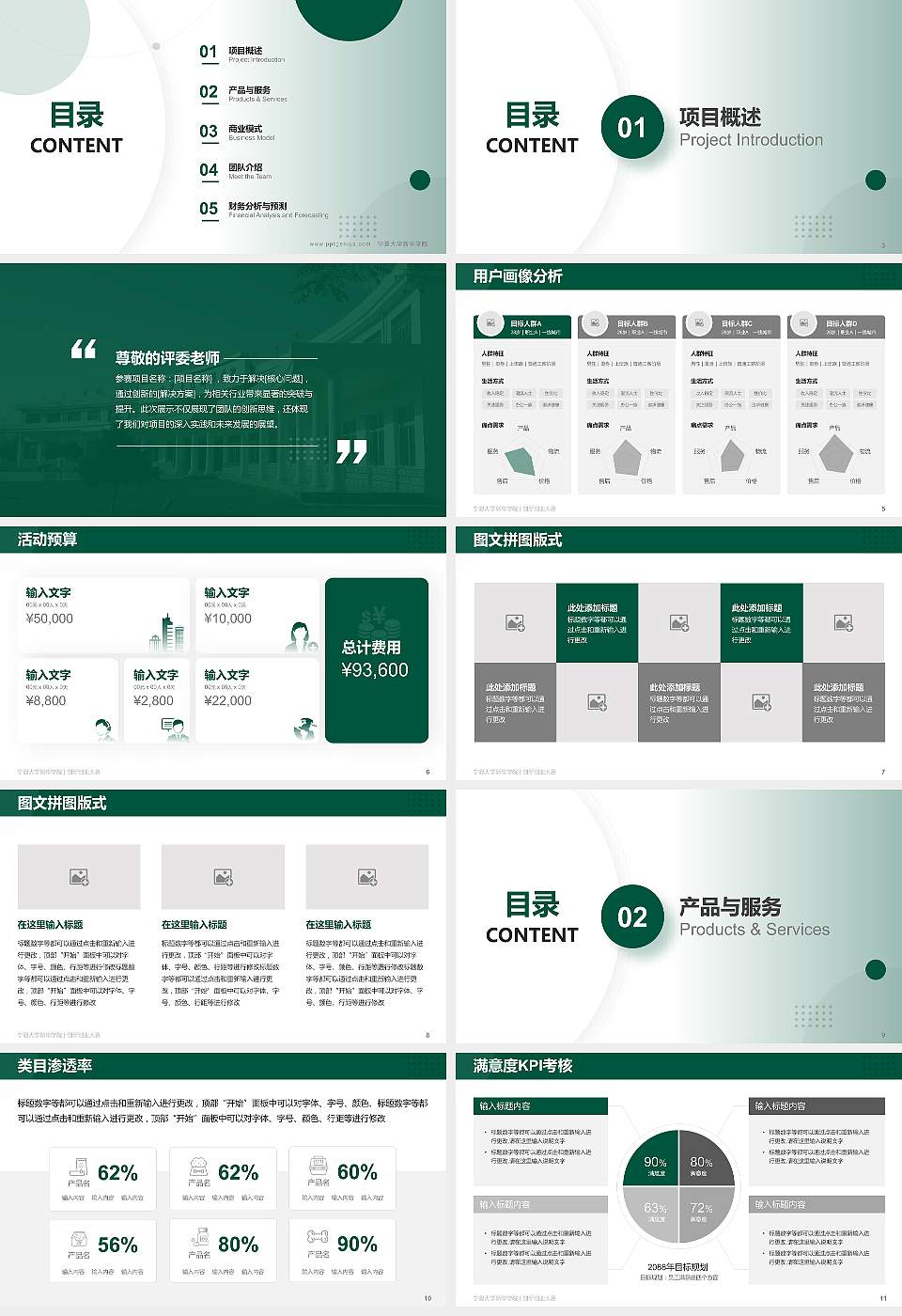 宁夏大学新华学院全国大学生创新创业大赛计划书PPT模板16:9格式幻灯片预览图2