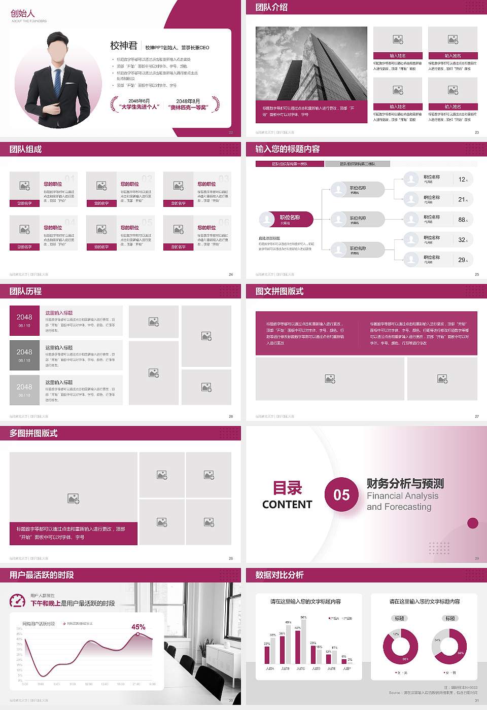 台湾佛光大学全国大学生创新创业大赛计划书PPT模板16:9格式幻灯片预览图4