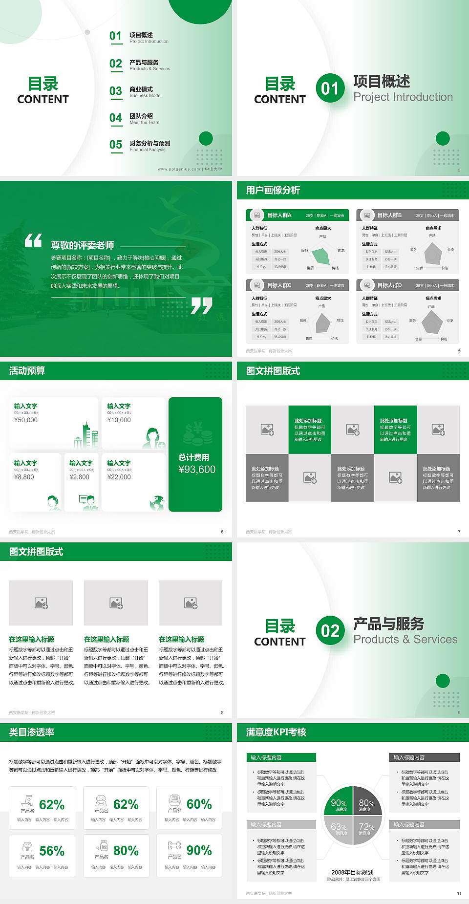 西安医学院全国大学生创新创业大赛计划书PPT模板4:3格式幻灯片预览图2