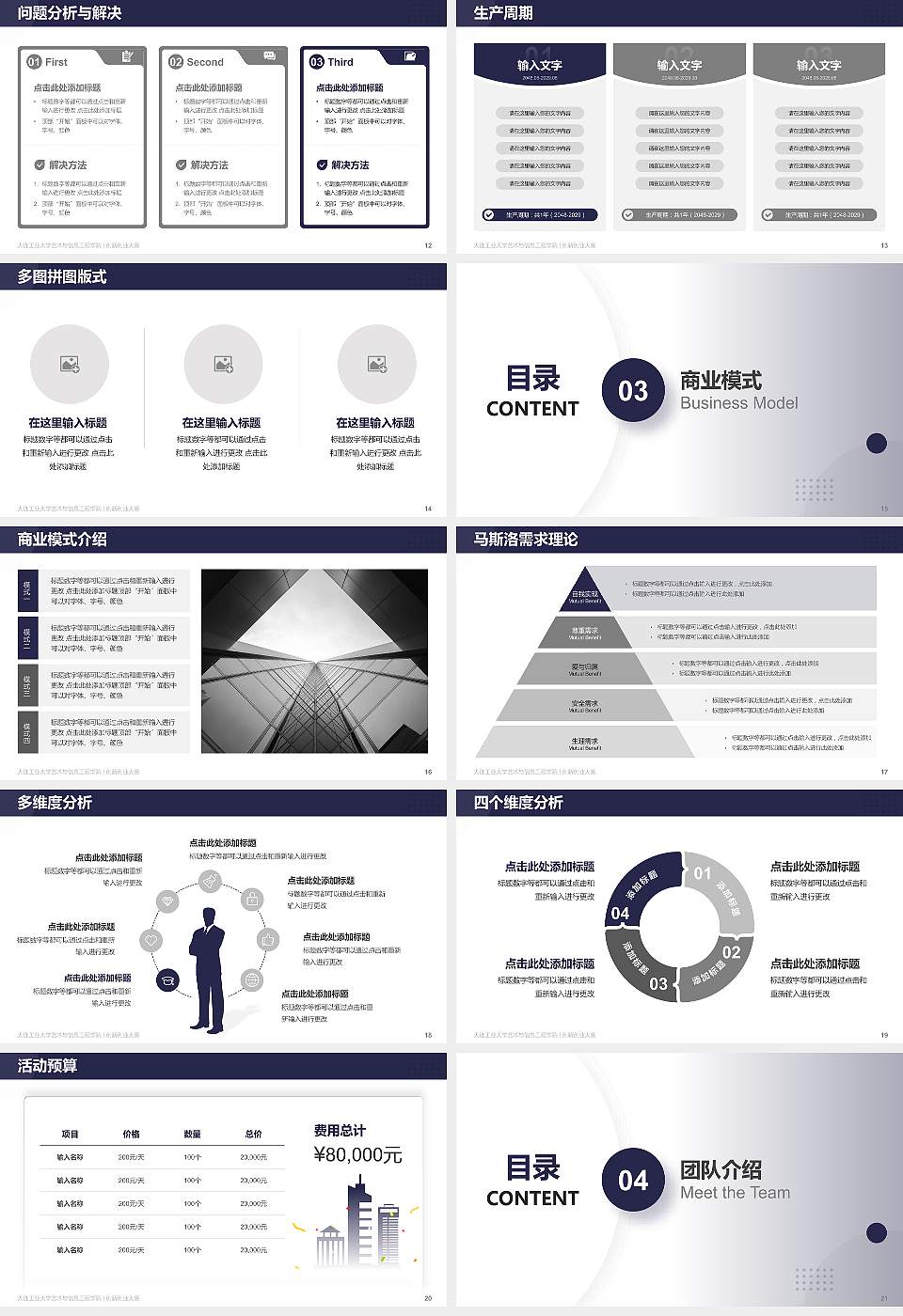 大连工业大学艺术与信息工程学院全国大学生创新创业大赛计划书PPT模板16:9格式幻灯片预览图3