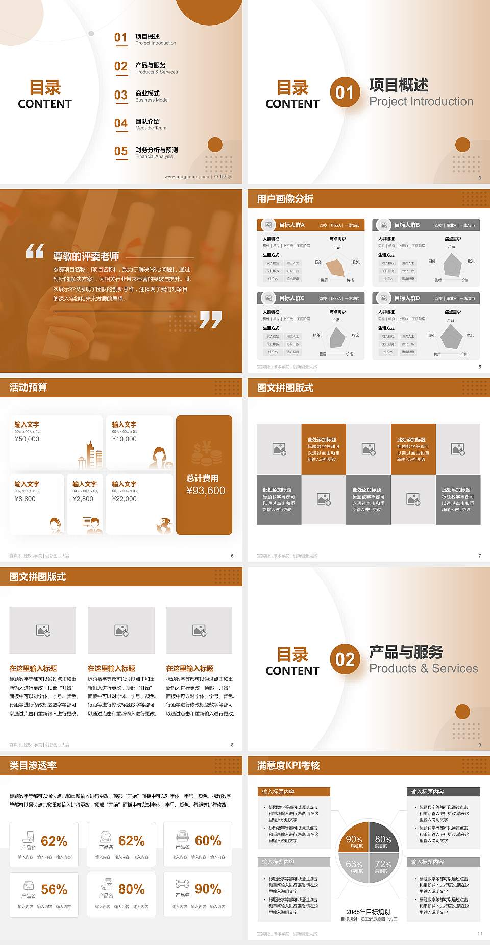 宜宾职业技术学院全国大学生创新创业大赛计划书PPT模板4:3格式幻灯片预览图2