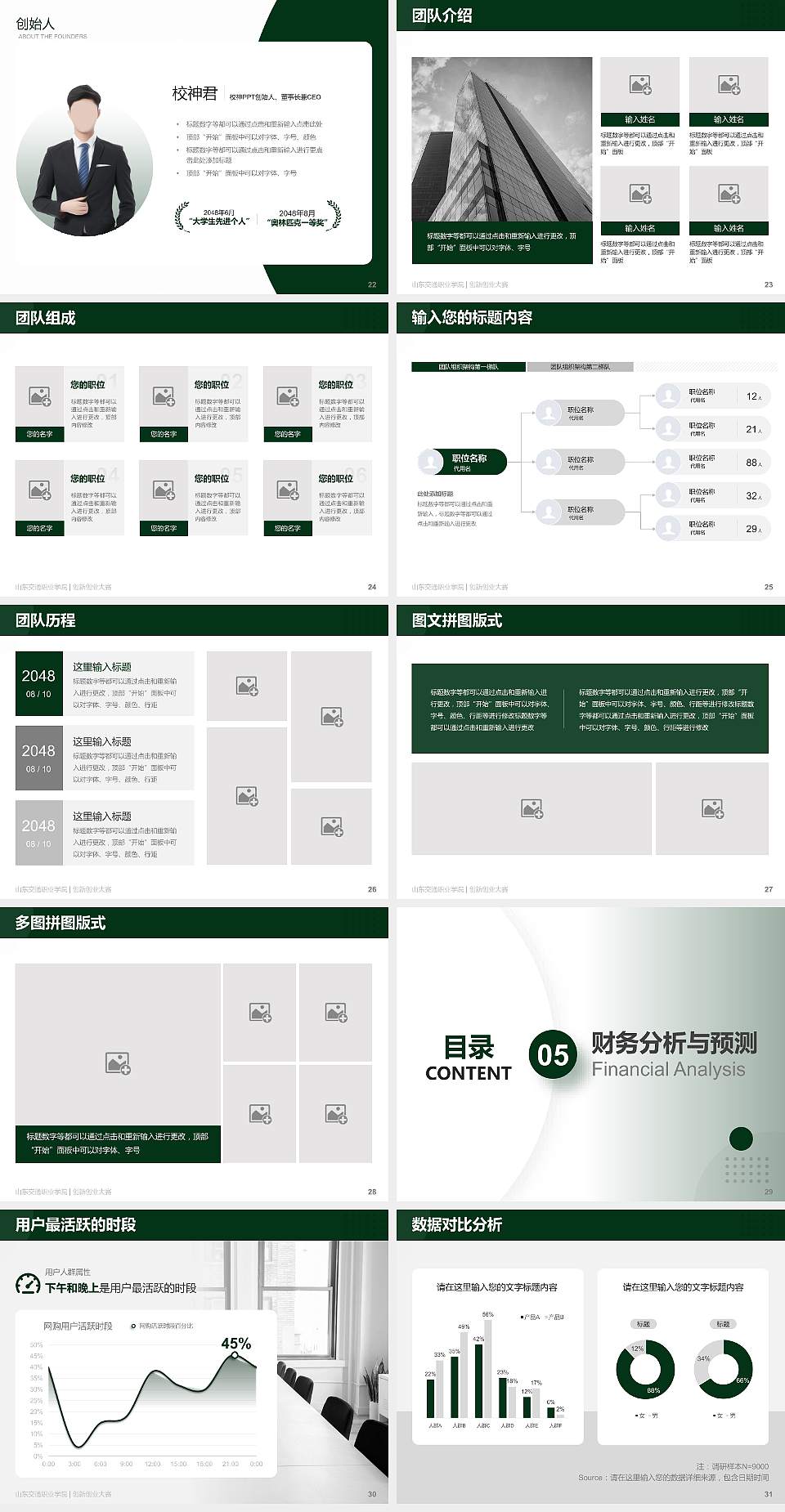 山东交通职业学院全国大学生创新创业大赛计划书PPT模板4:3格式幻灯片预览图4