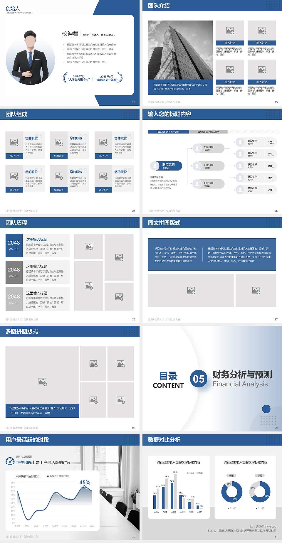 四川外国语大学全国大学生创新创业大赛计划书PPT模板4:3格式幻灯片预览图4