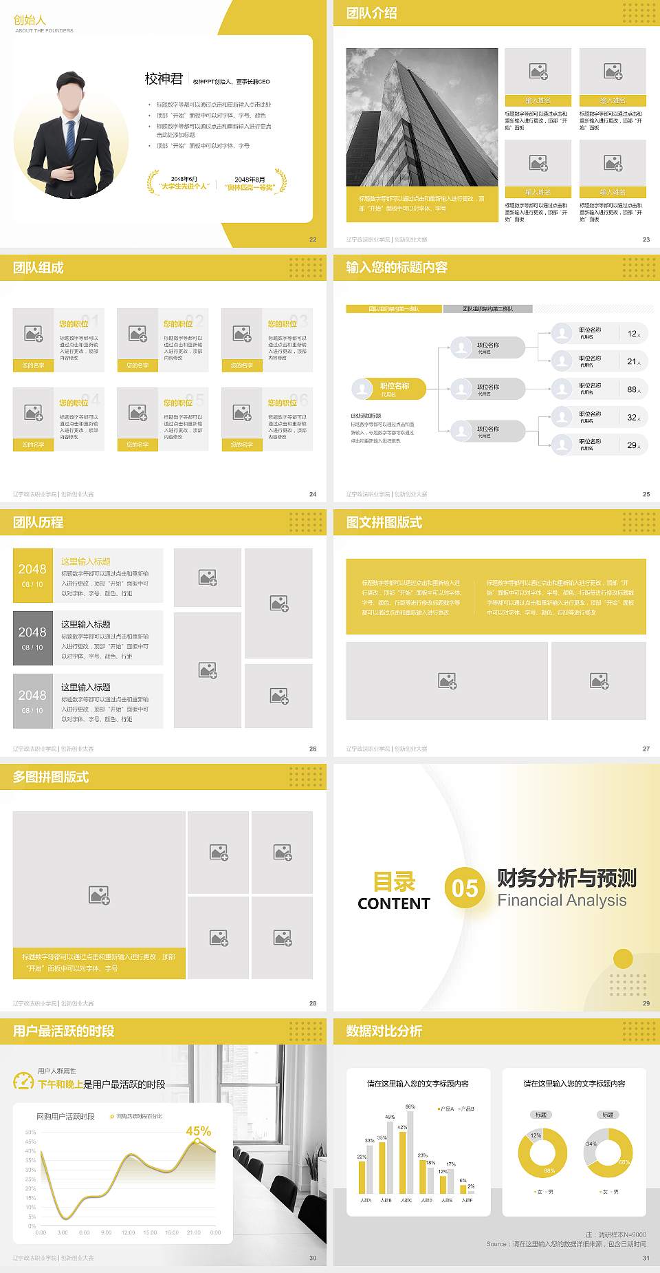 辽宁政法职业学院全国大学生创新创业大赛计划书PPT模板4:3格式幻灯片预览图4