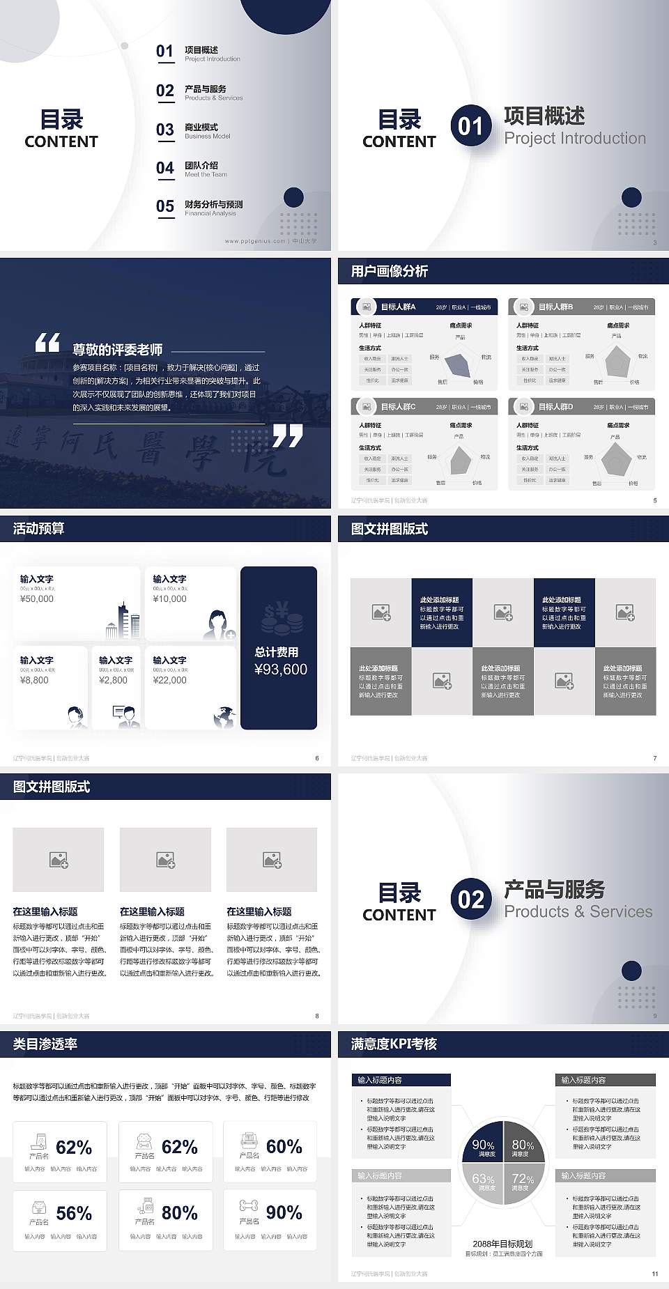 辽宁何氏医学院全国大学生创新创业大赛计划书PPT模板4:3格式幻灯片预览图2