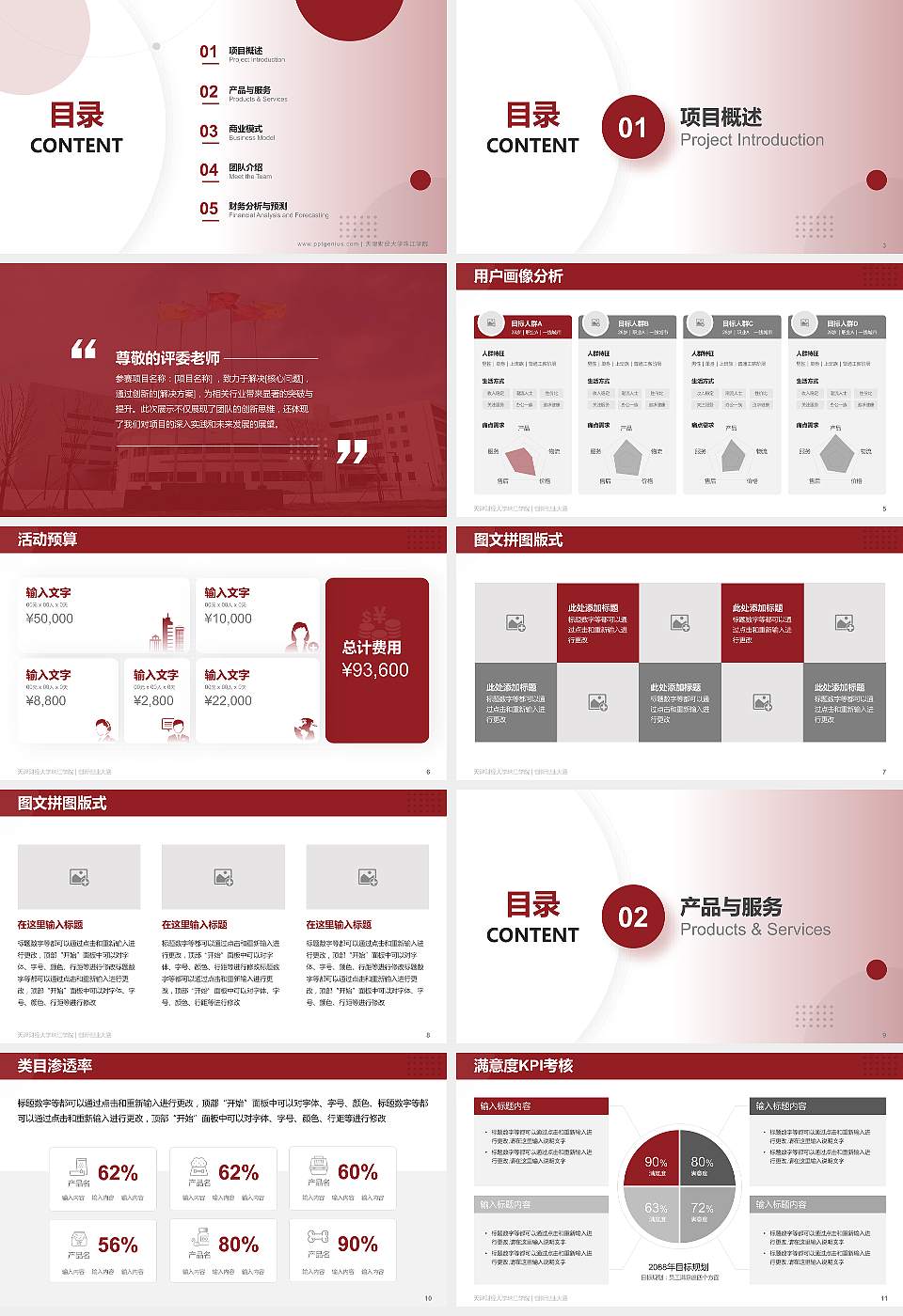 天津财经大学珠江学院全国大学生创新创业大赛计划书PPT模板16:9格式幻灯片预览图2