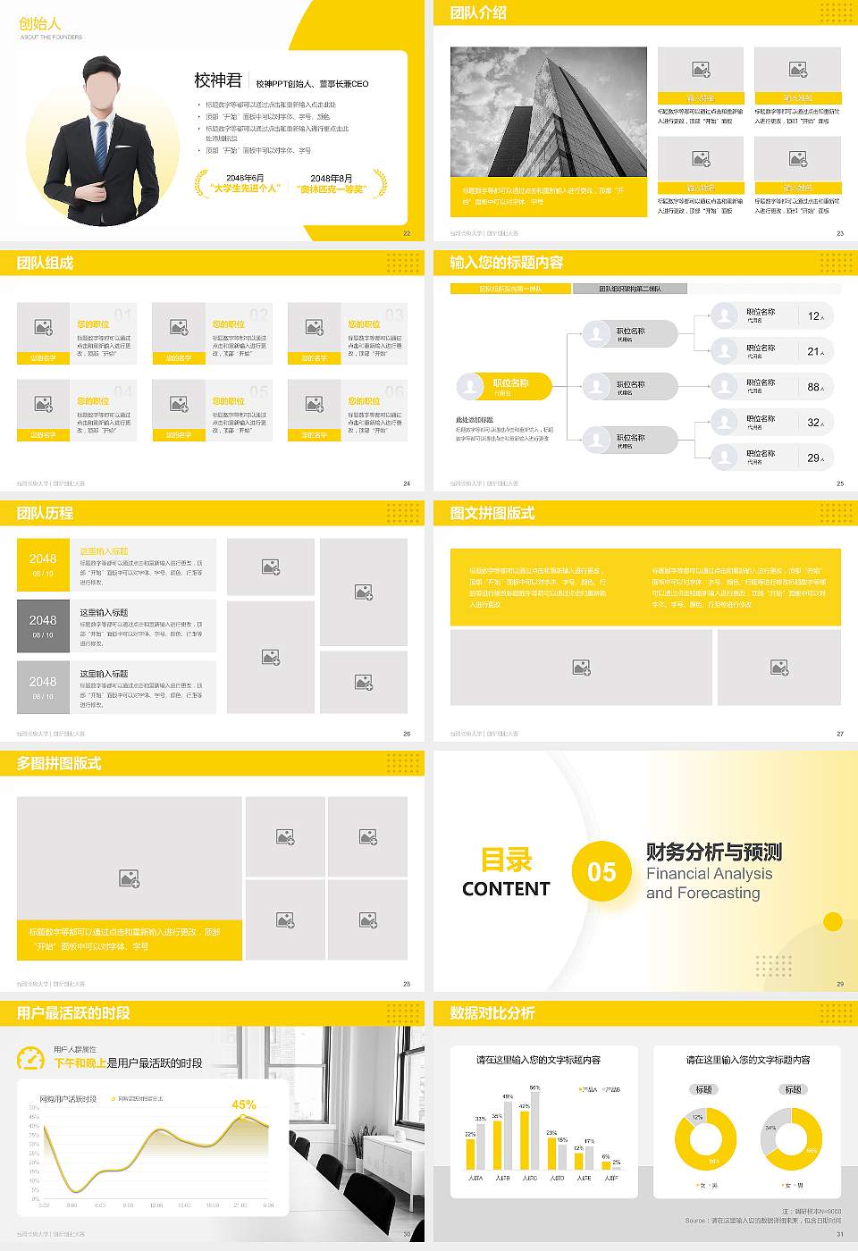台湾长庚大学全国大学生创新创业大赛计划书PPT模板16:9格式幻灯片预览图4
