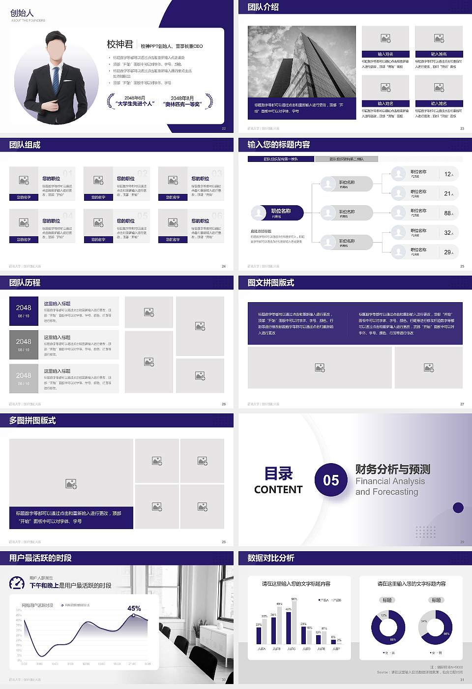 西北大学全国大学生创新创业大赛计划书PPT模板16:9格式幻灯片预览图4