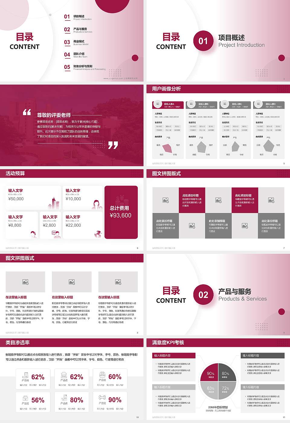 台湾世新大学全国大学生创新创业大赛计划书PPT模板16:9格式幻灯片预览图2