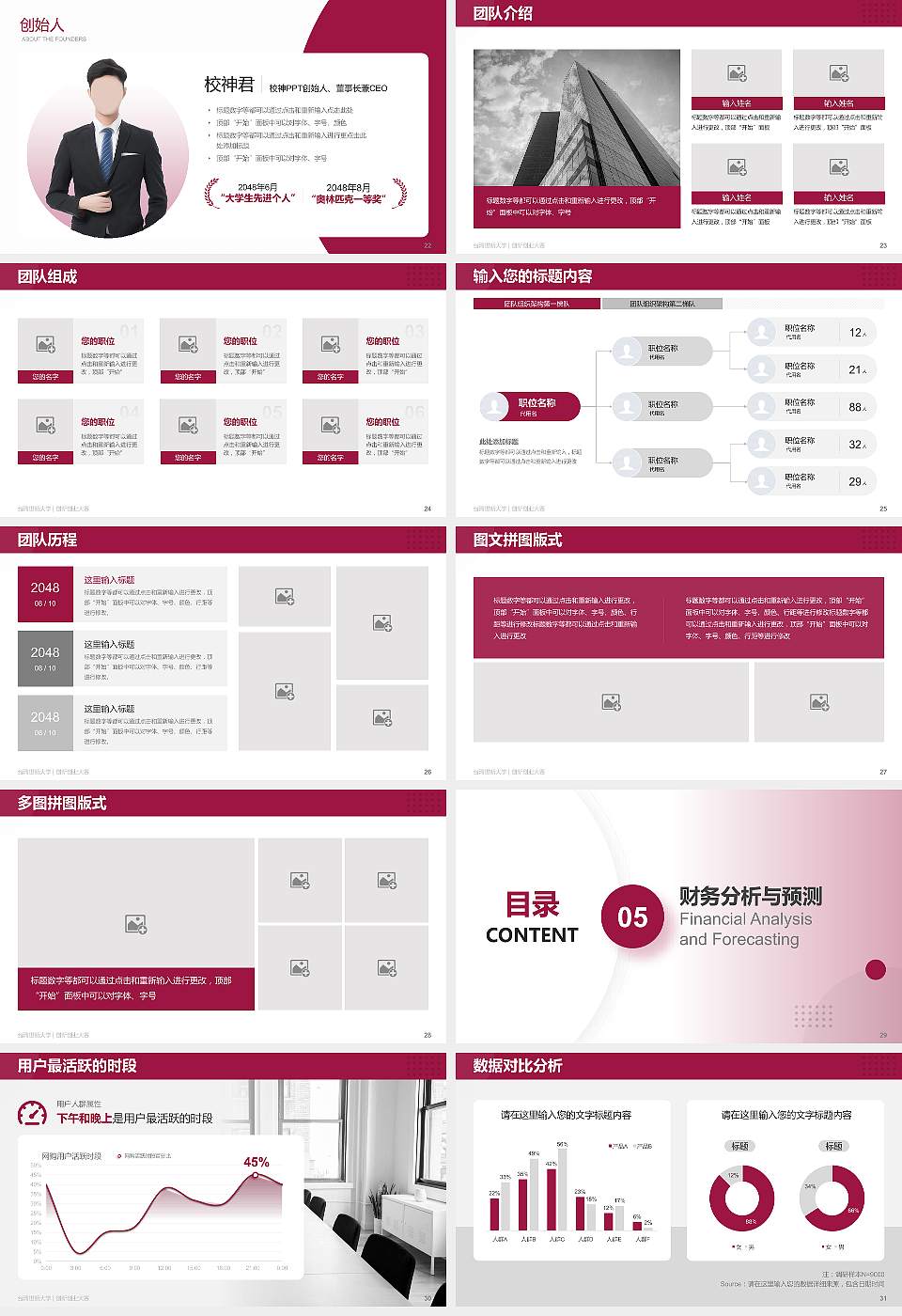 台湾世新大学全国大学生创新创业大赛计划书PPT模板16:9格式幻灯片预览图4