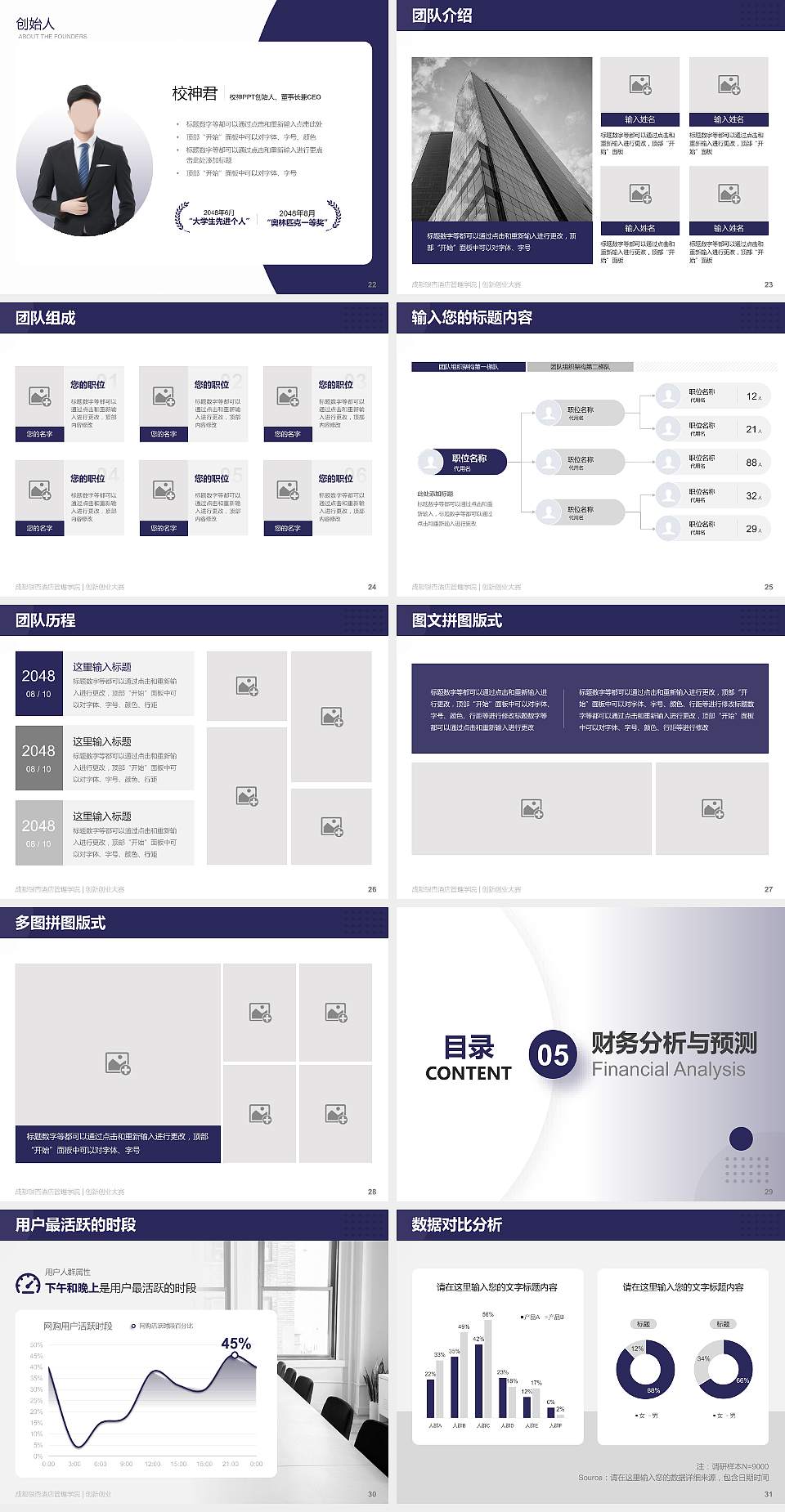 成都银杏酒店管理学院全国大学生创新创业大赛计划书PPT模板4:3格式幻灯片预览图4