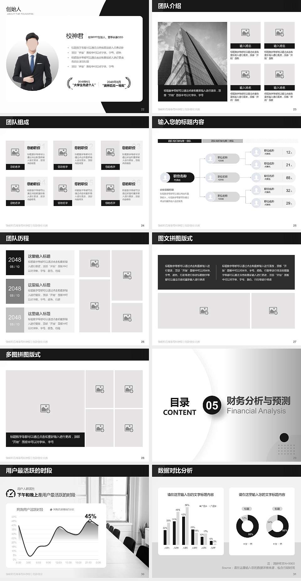 铁岭师范高等专科学校全国大学生创新创业大赛计划书PPT模板4:3格式幻灯片预览图4