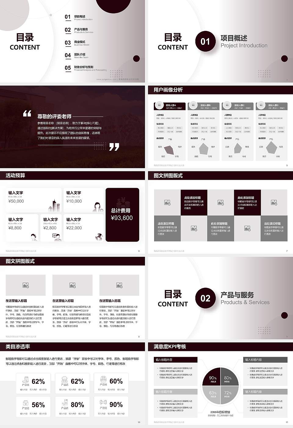 青海高等职业技术学院全国大学生创新创业大赛计划书PPT模板16:9格式幻灯片预览图2