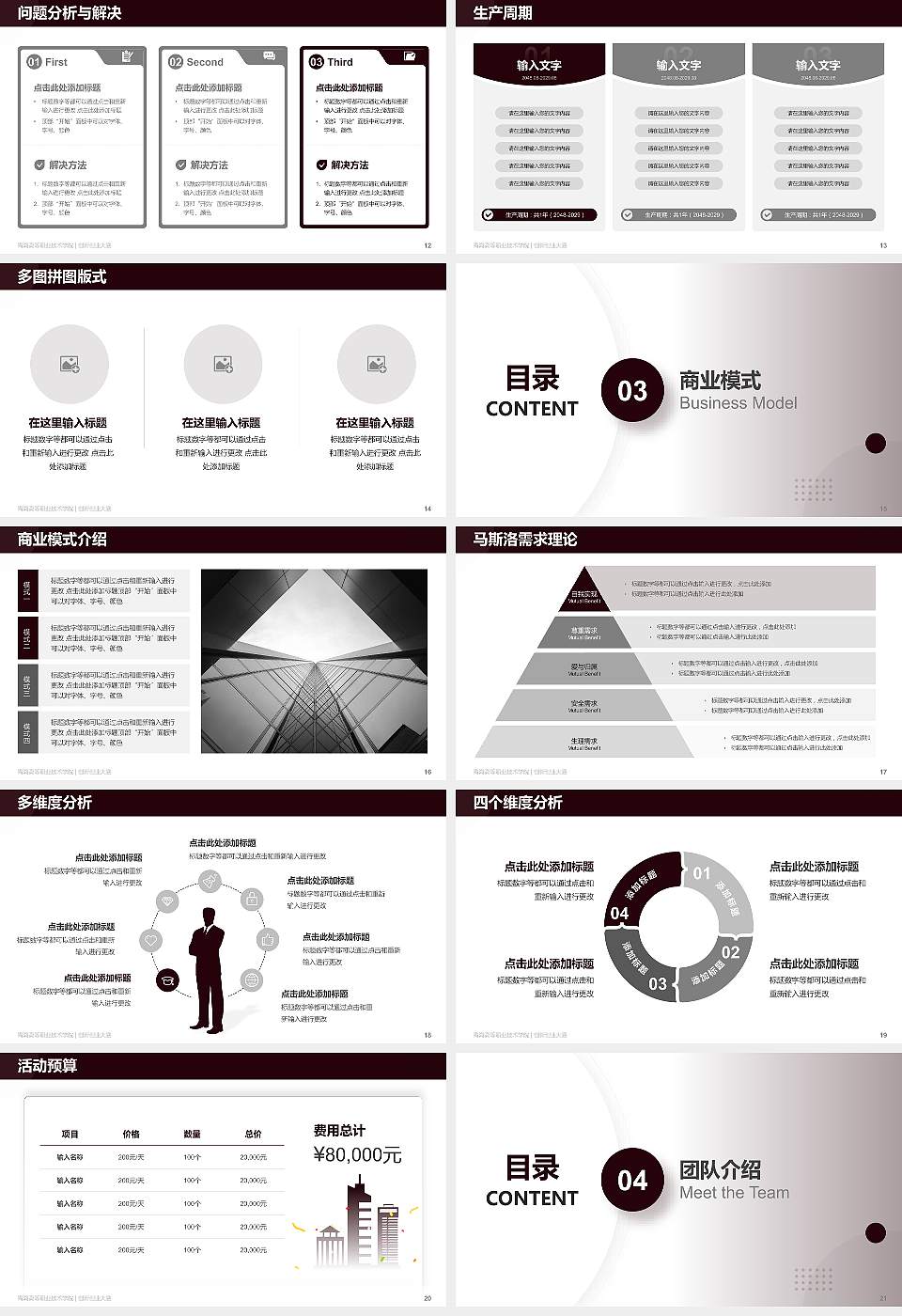 青海高等职业技术学院全国大学生创新创业大赛计划书PPT模板16:9格式幻灯片预览图3