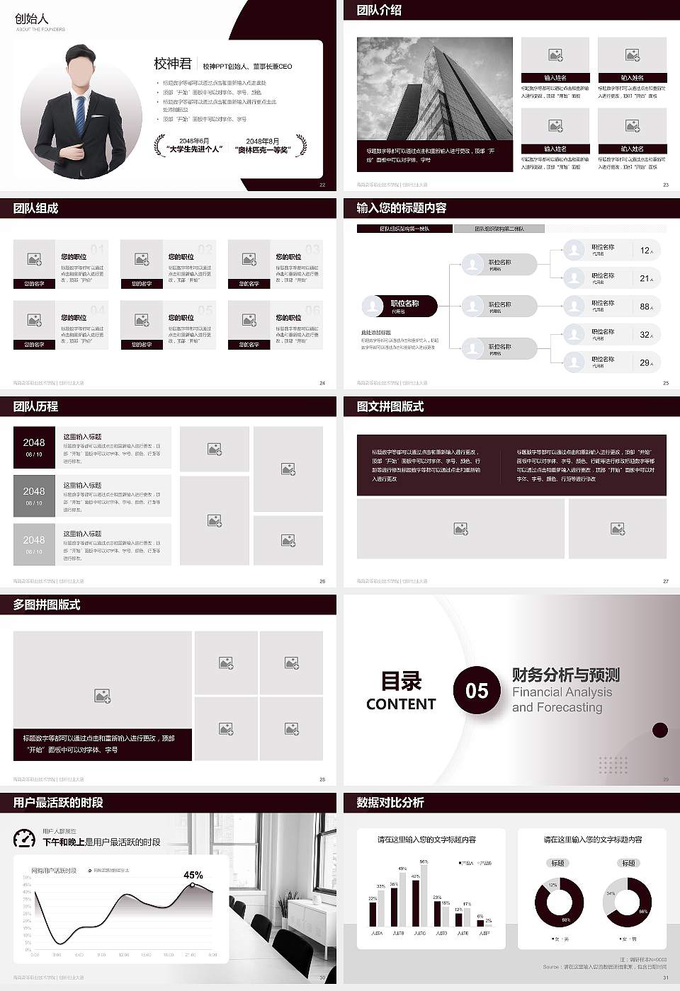 青海高等职业技术学院全国大学生创新创业大赛计划书PPT模板16:9格式幻灯片预览图4