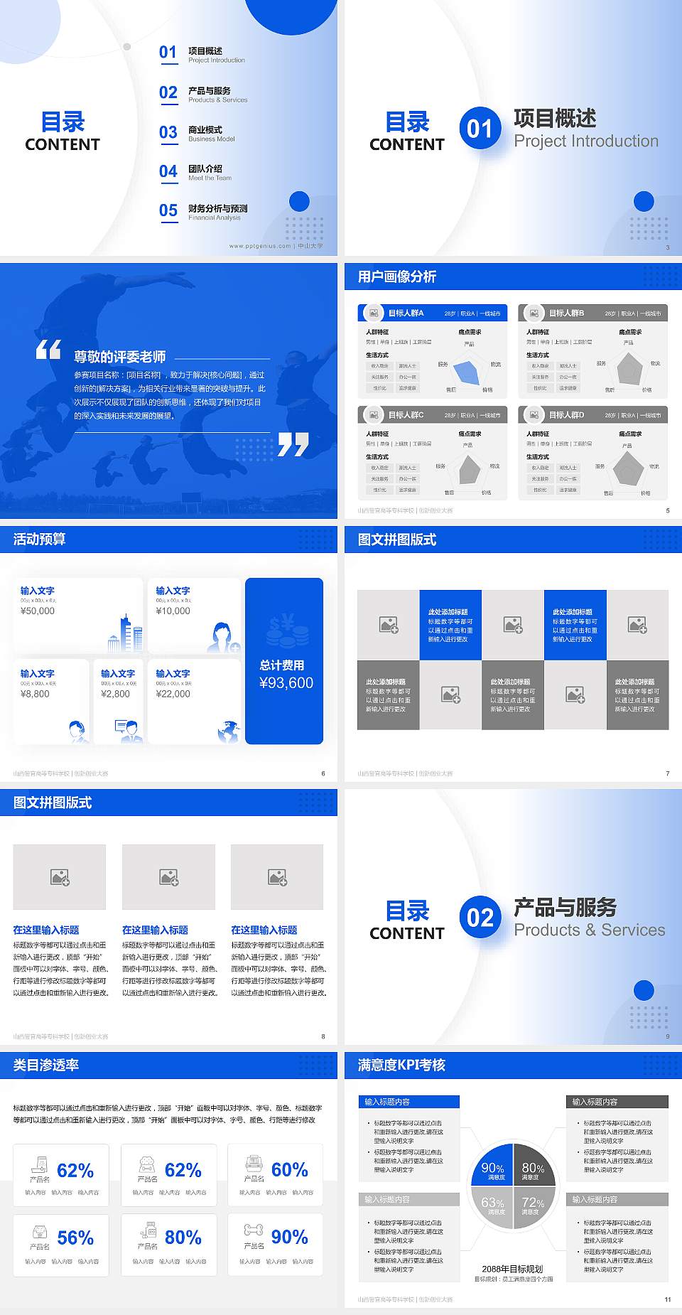 山西警官高等专科学校全国大学生创新创业大赛计划书PPT模板4:3格式幻灯片预览图2