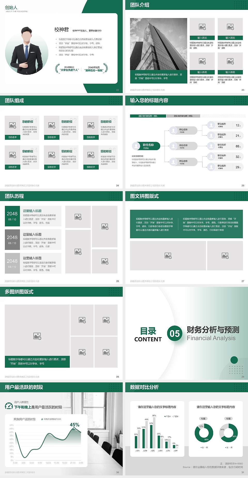 新疆应用职业技术学院全国大学生创新创业大赛计划书PPT模板4:3格式幻灯片预览图4