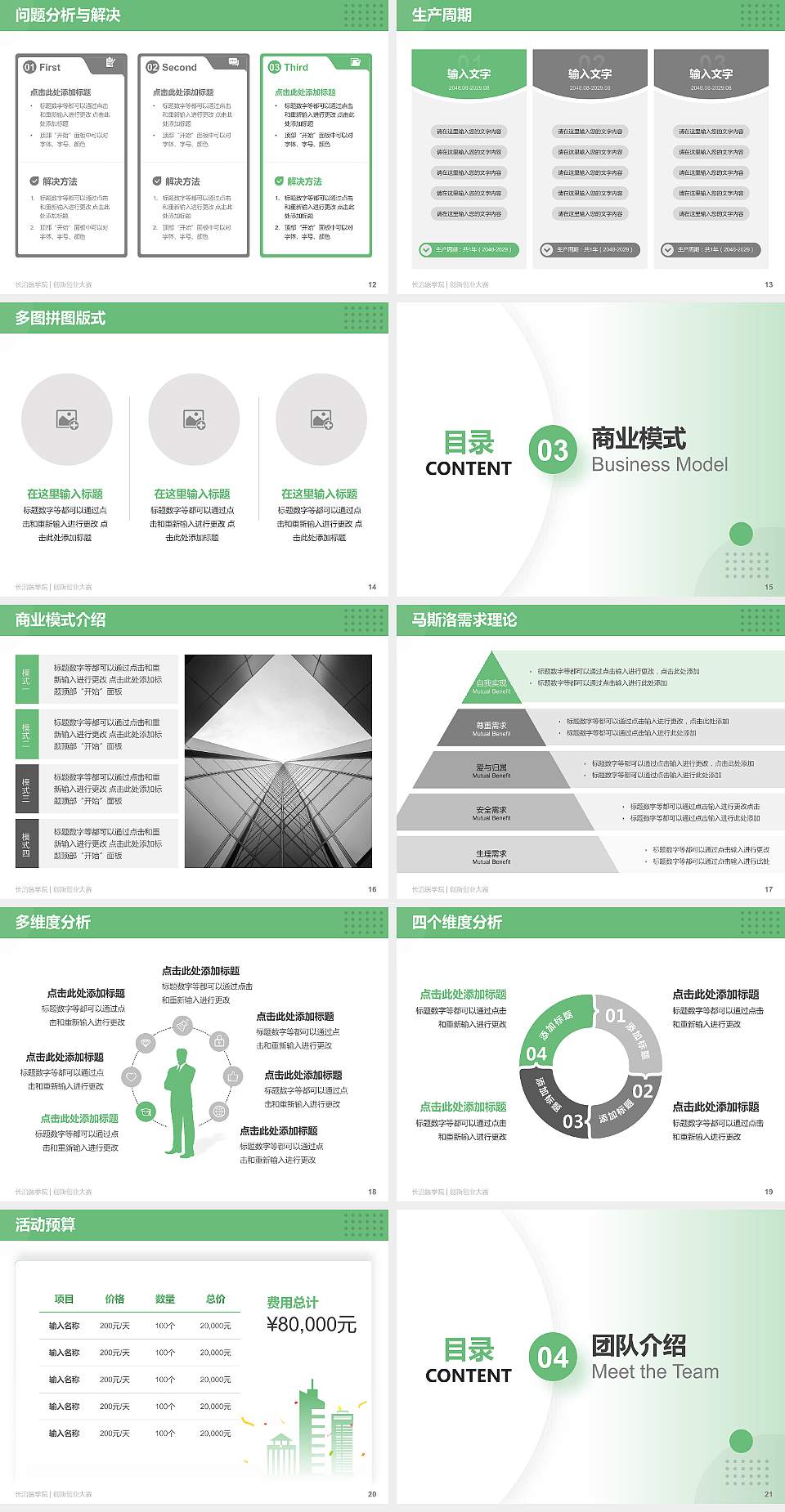 长治医学院全国大学生创新创业大赛计划书PPT模板4:3格式幻灯片预览图3