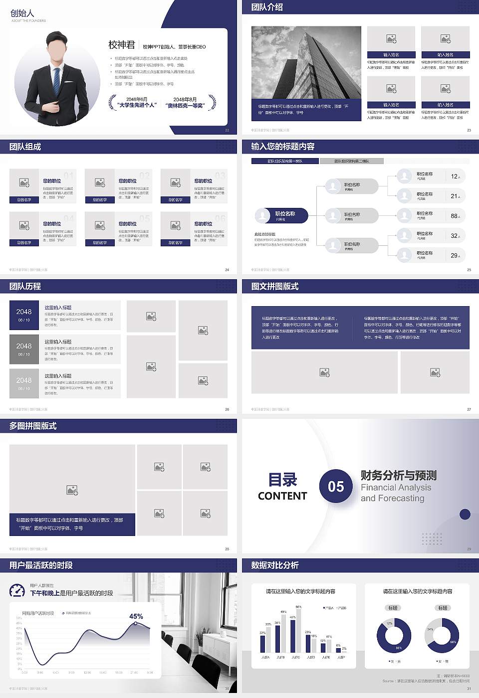中国计量学院全国大学生创新创业大赛计划书PPT模板16:9格式幻灯片预览图4