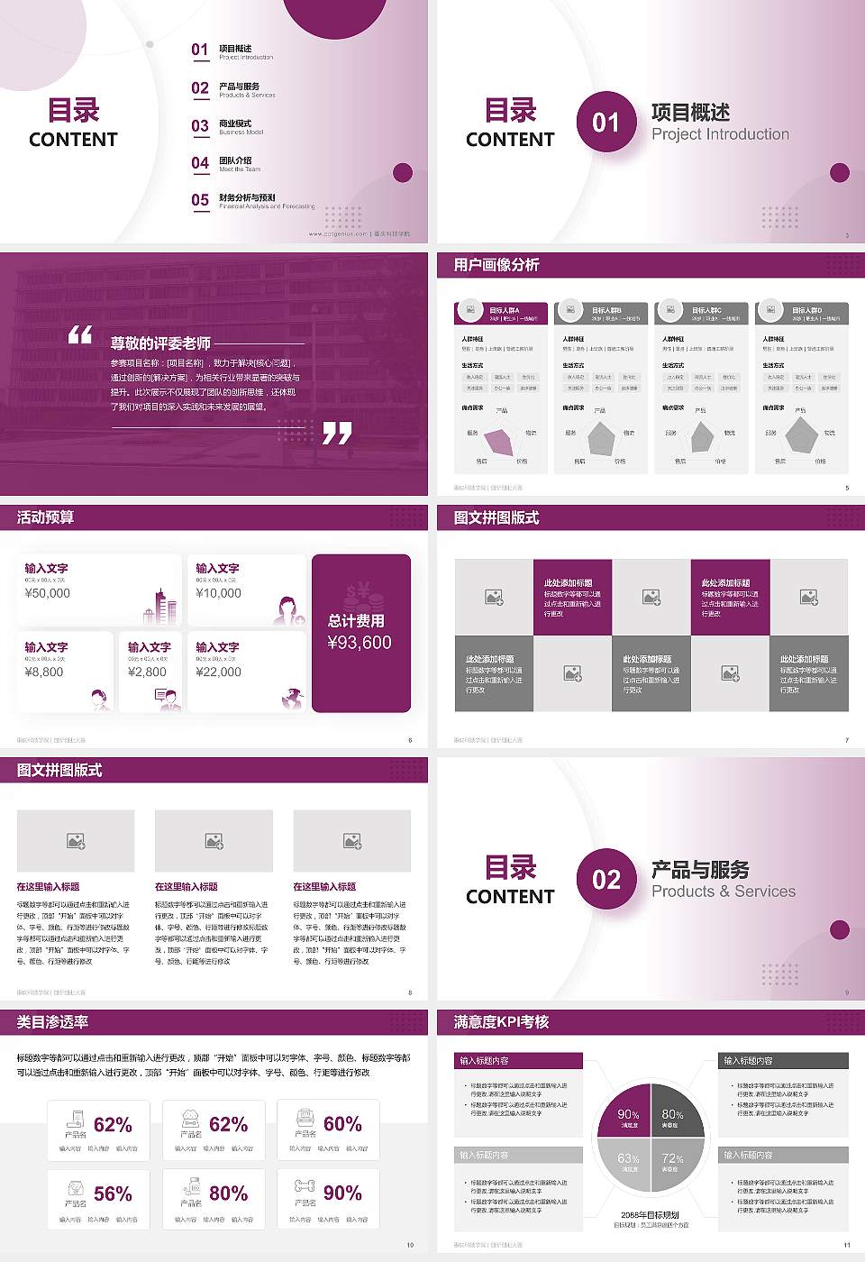 重庆科技学院全国大学生创新创业大赛计划书PPT模板16:9格式幻灯片预览图2