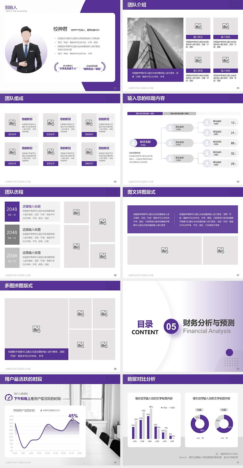 上海纽约大学全国大学生创新创业大赛计划书PPT模板4:3格式幻灯片预览图4