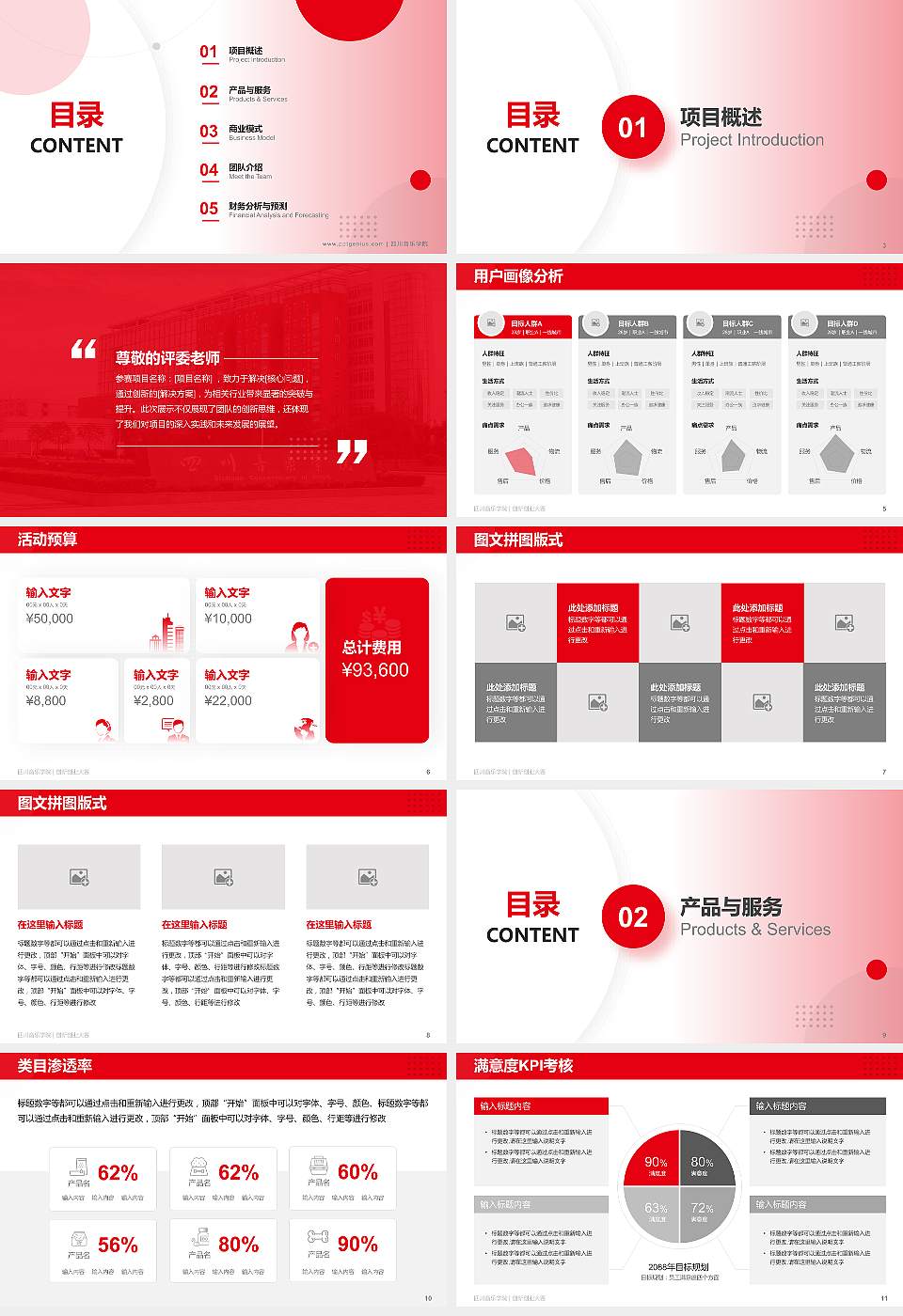四川音乐学院全国大学生创新创业大赛计划书PPT模板16:9格式幻灯片预览图2