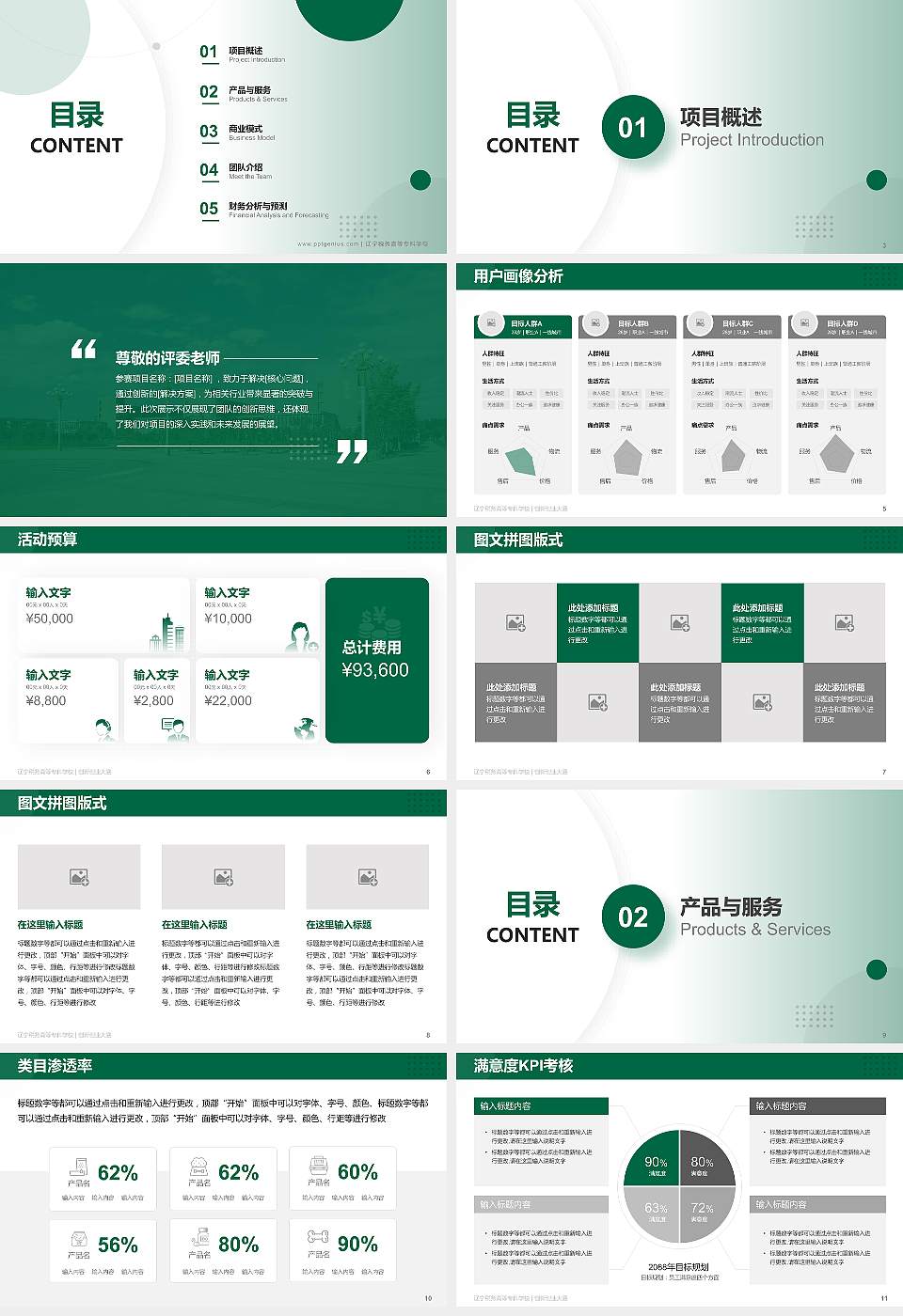 辽宁税务高等专科学校全国大学生创新创业大赛计划书PPT模板16:9格式幻灯片预览图2