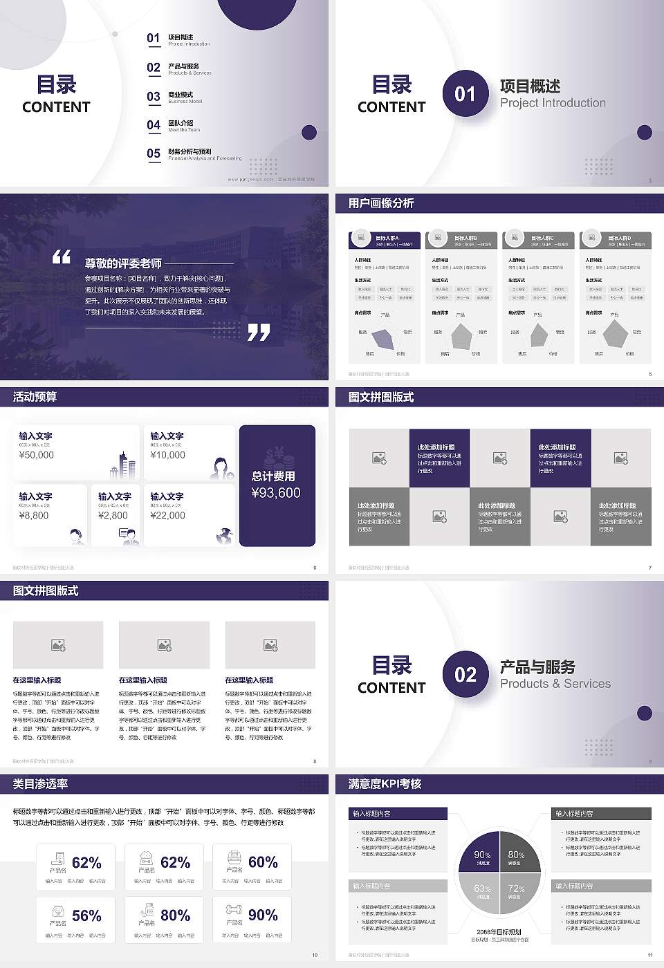 重庆对外经贸学院全国大学生创新创业大赛计划书PPT模板16:9格式幻灯片预览图2
