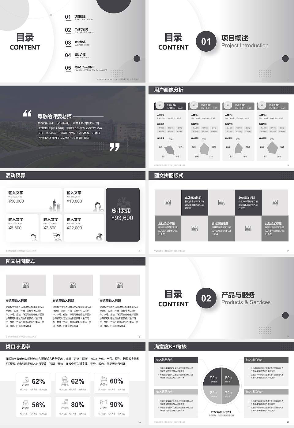 宁波城市职业技术学院全国大学生创新创业大赛计划书PPT模板16:9格式幻灯片预览图2