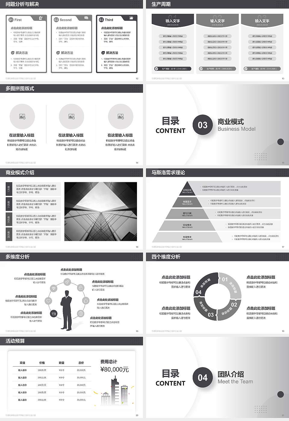 宁波城市职业技术学院全国大学生创新创业大赛计划书PPT模板16:9格式幻灯片预览图3