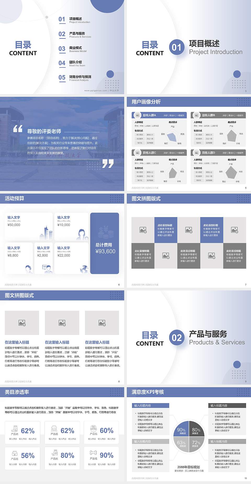 西南科技大学全国大学生创新创业大赛计划书PPT模板4:3格式幻灯片预览图2
