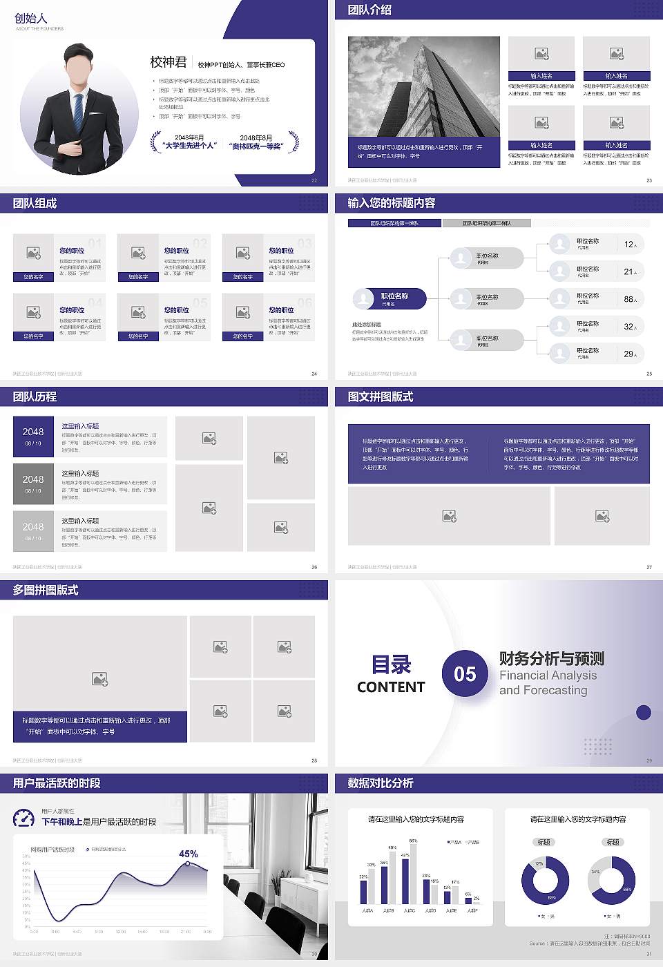陕西工业职业技术学院全国大学生创新创业大赛计划书PPT模板16:9格式幻灯片预览图4