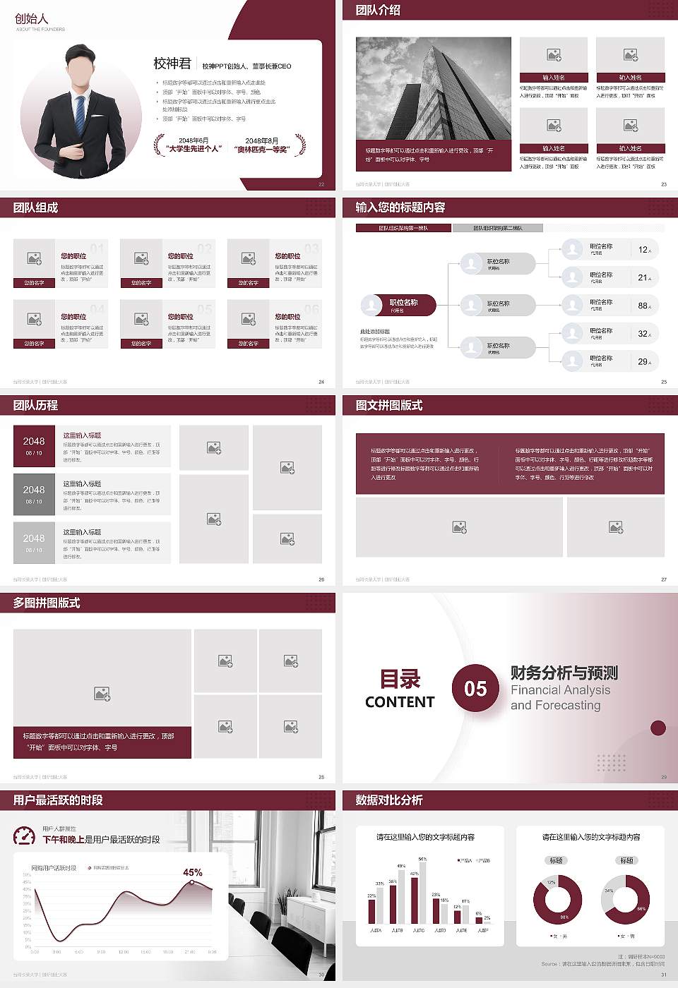 台湾长荣大学全国大学生创新创业大赛计划书PPT模板16:9格式幻灯片预览图4