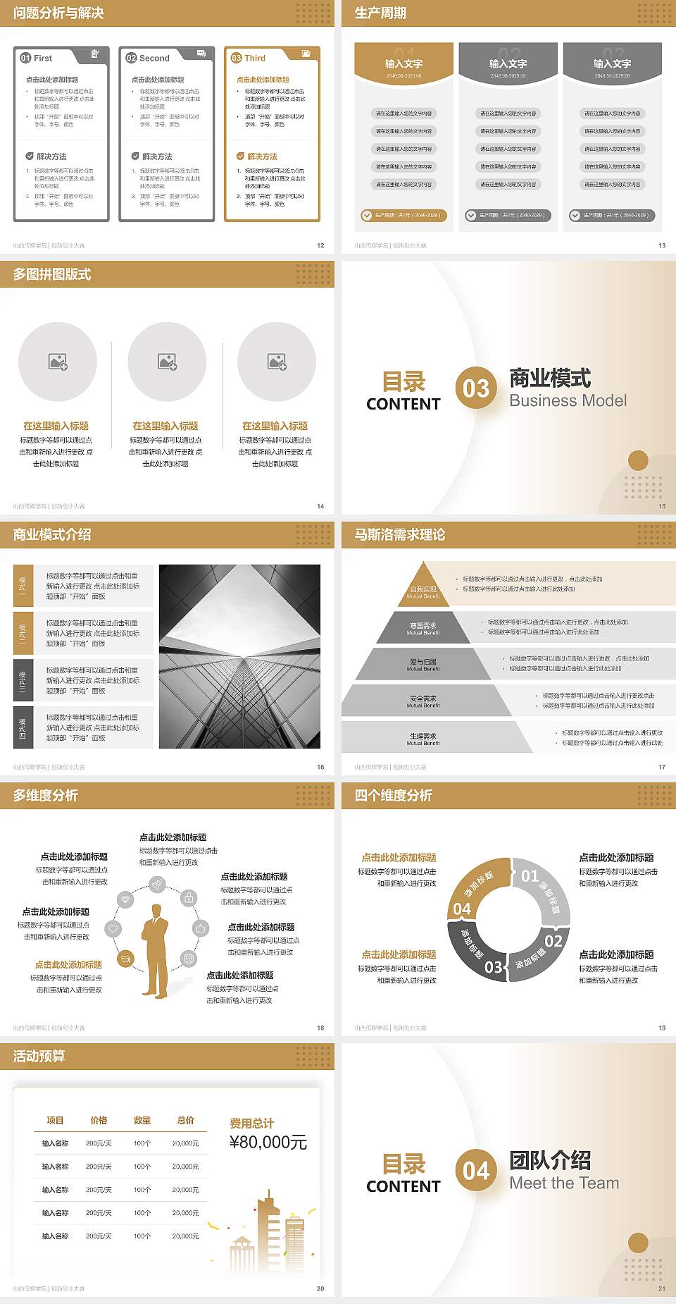 山西传媒学院全国大学生创新创业大赛计划书PPT模板4:3格式幻灯片预览图3