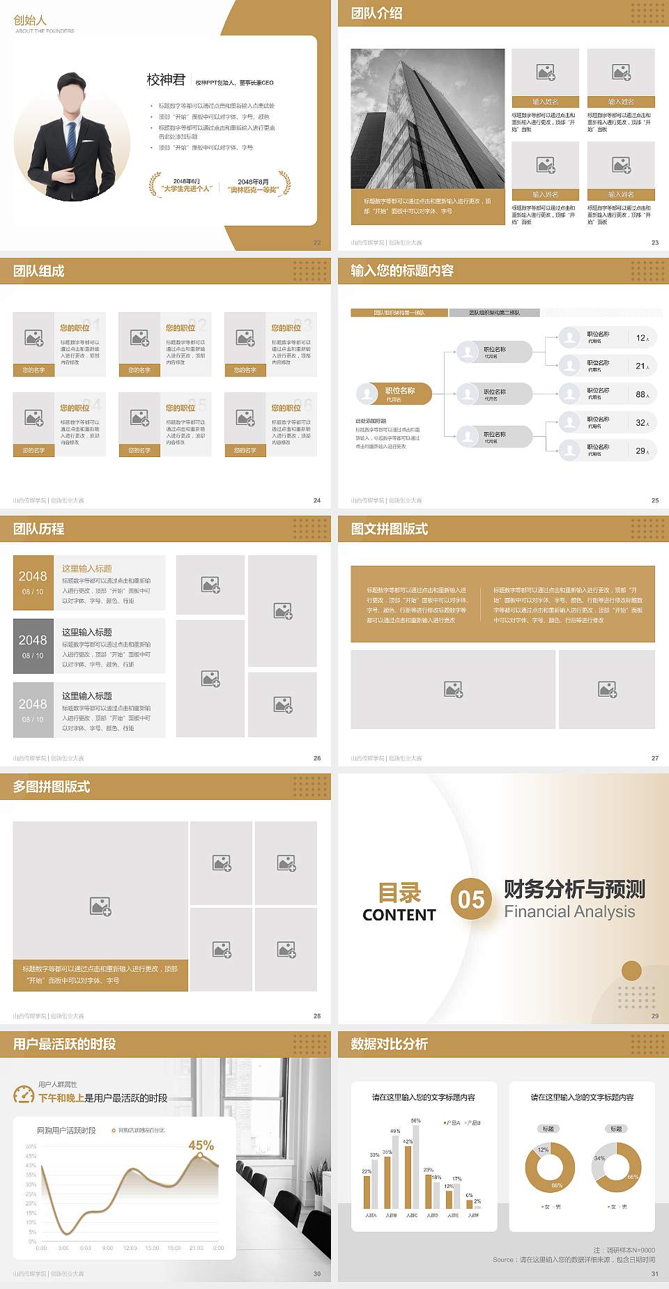 山西传媒学院全国大学生创新创业大赛计划书PPT模板4:3格式幻灯片预览图4