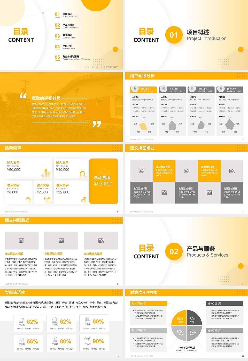 台湾中国文化大学全国大学生创新创业大赛计划书PPT模板16:9格式幻灯片预览图2