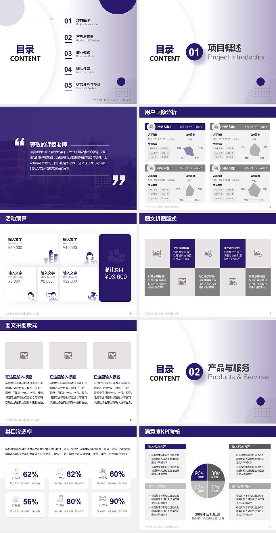 辽宁轻工职业学院全国大学生创新创业大赛计划书PPT模板4:3格式幻灯片预览图2