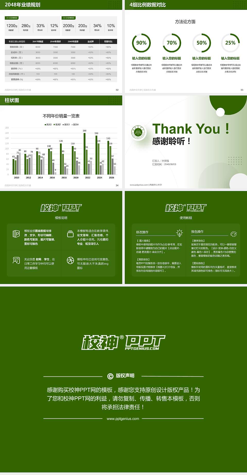 西南林业大学全国大学生创新创业大赛计划书PPT模板4:3格式幻灯片预览图5