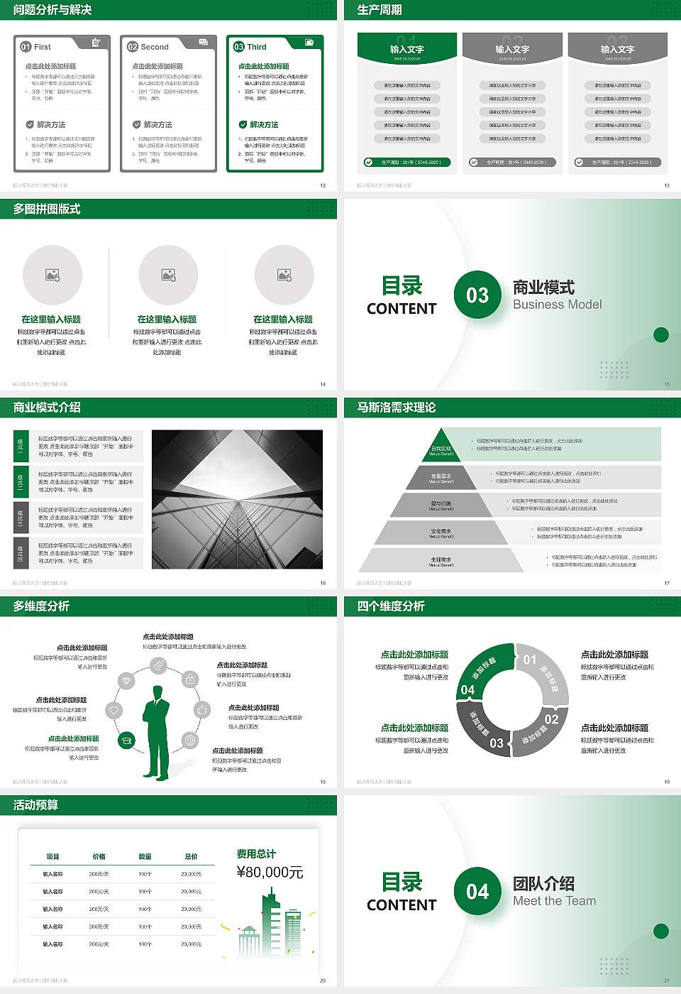 四川师范大学全国大学生创新创业大赛计划书PPT模板16:9格式幻灯片预览图3