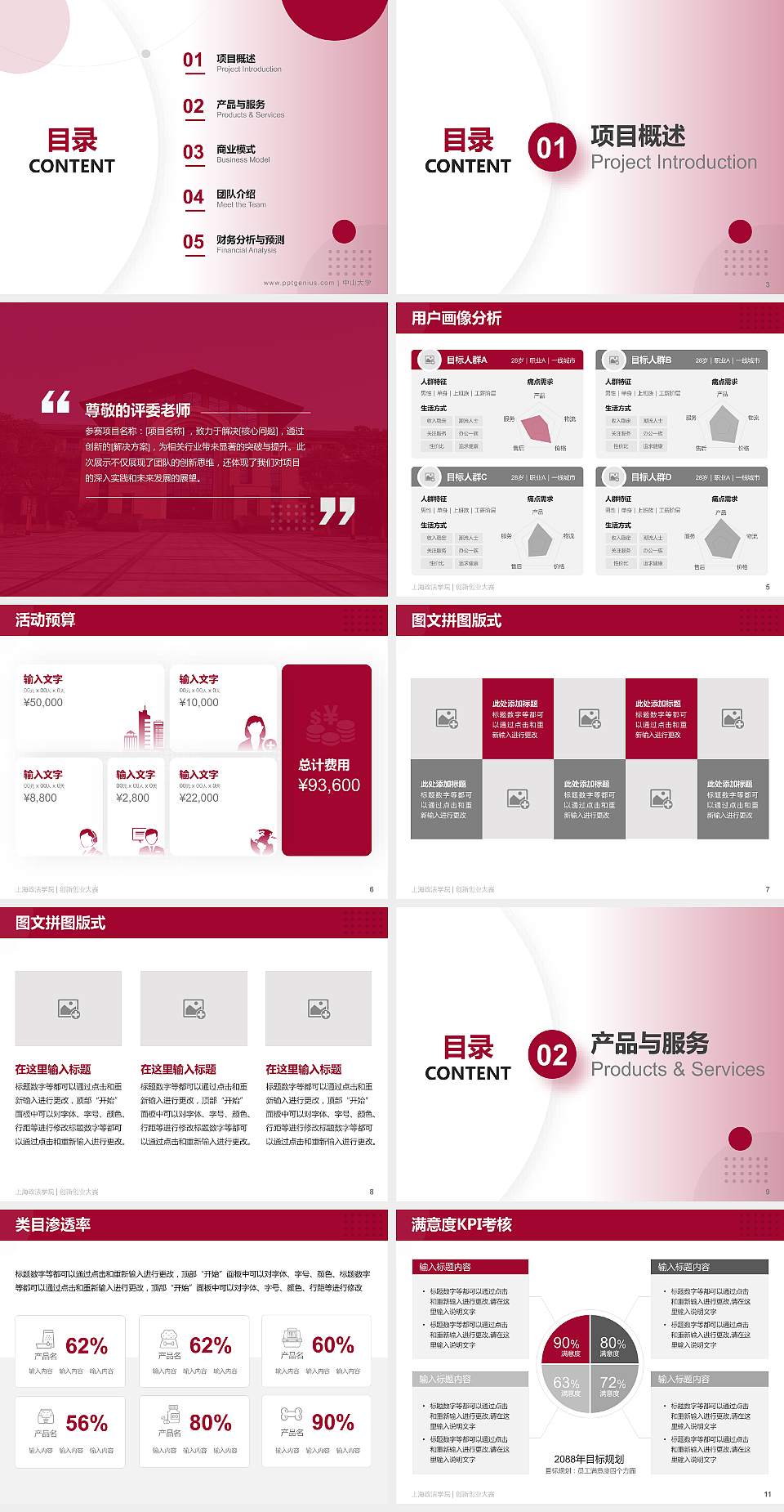 上海政法学院全国大学生创新创业大赛计划书PPT模板4:3格式幻灯片预览图2