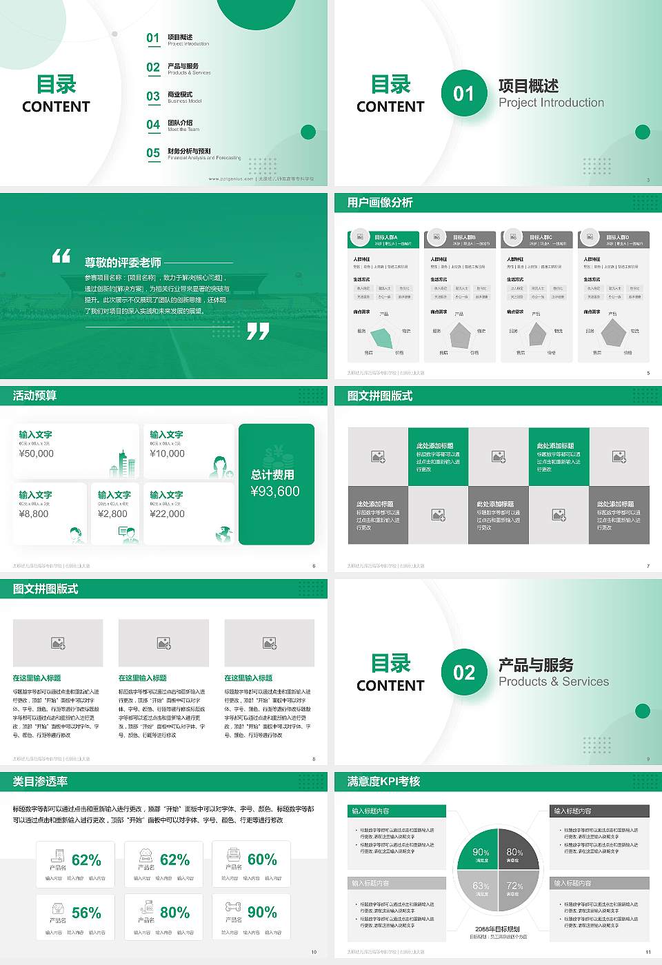 太原幼儿师范高等专科学校全国大学生创新创业大赛计划书PPT模板16:9格式幻灯片预览图2