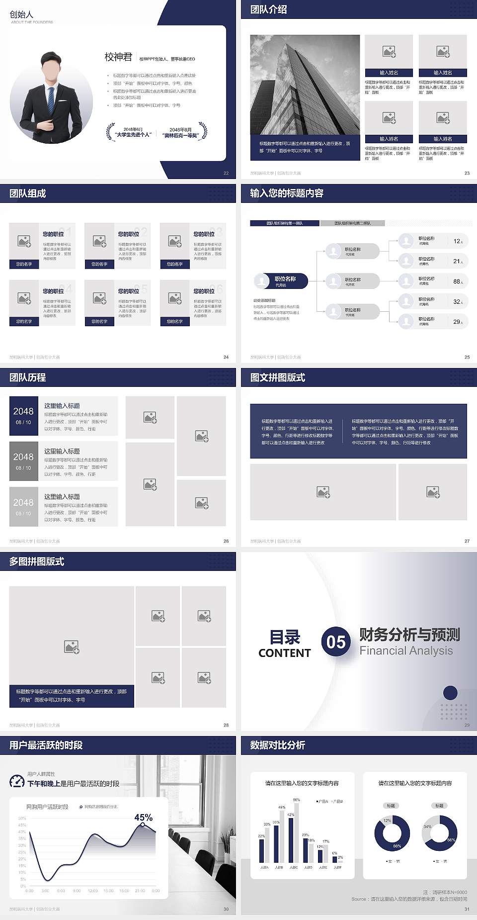 昆明医科大学全国大学生创新创业大赛计划书PPT模板4:3格式幻灯片预览图4