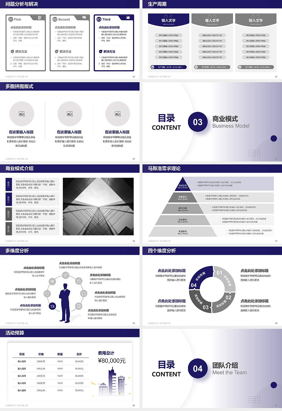 大连民族大学全国大学生创新创业大赛计划书PPT模板16:9格式幻灯片预览图3