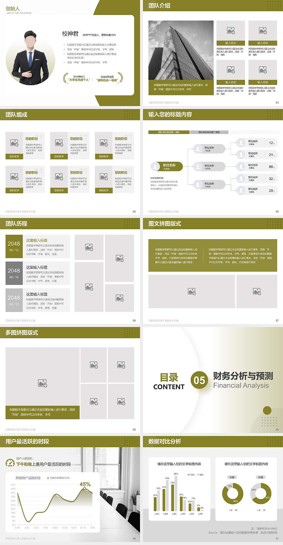 沈阳药科大学全国大学生创新创业大赛计划书PPT模板4:3格式幻灯片预览图4