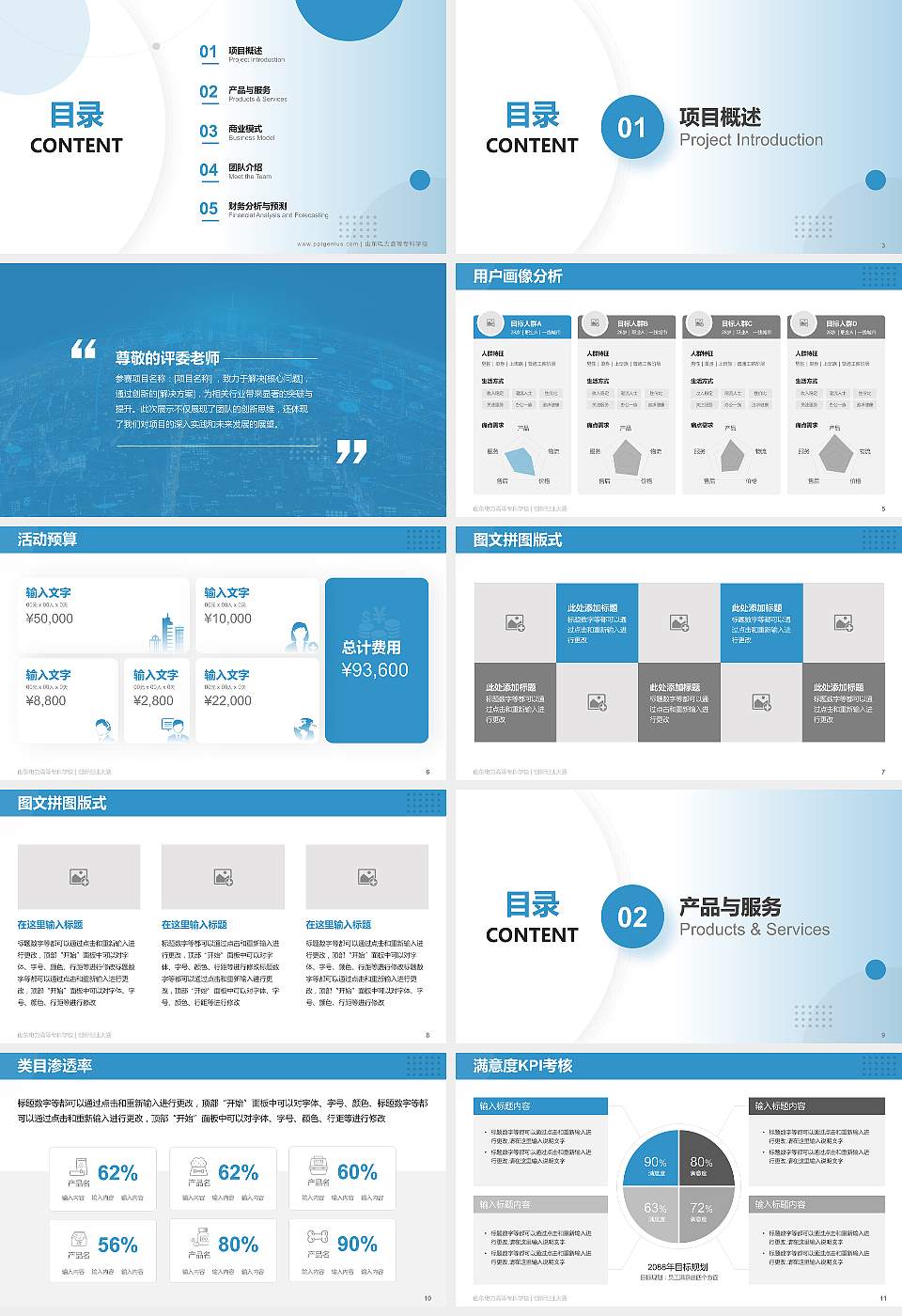 山东电力高等专科学校全国大学生创新创业大赛计划书PPT模板16:9格式幻灯片预览图2